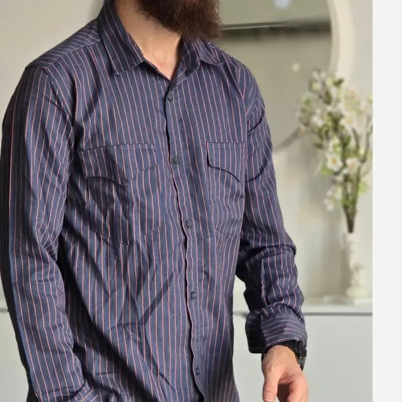 پیراهن لی کاغذی آستین بلند مردانه طرح دیپلمات تمام کش سایز M تا XXL — تصویر ۳