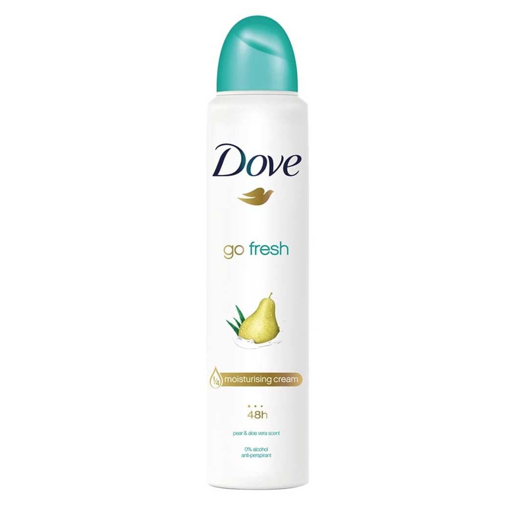 اسپری دئودورانت داو Dove زنانه مدل Go Fresh رایحه گلابی و آلوئه ورا حجم 250 میل