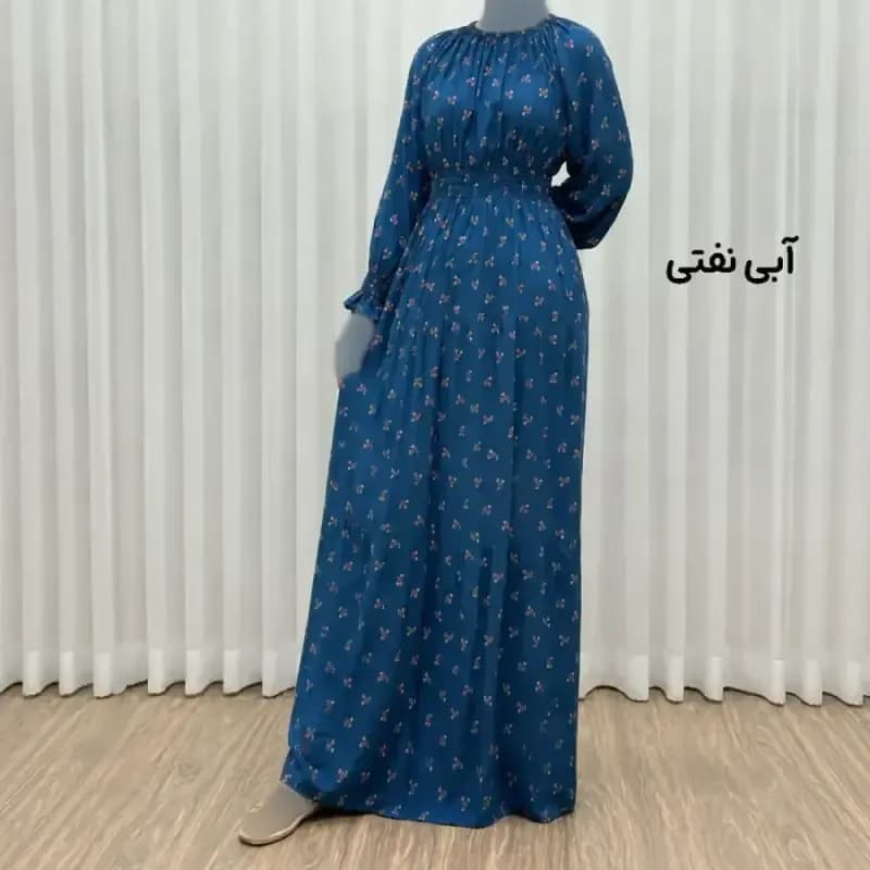 پیراهن ساحلی نخی گلریز زنانه فری سایز تا 50 بدون رنگ رفت سایه دهی ندارد — تصویر ۵