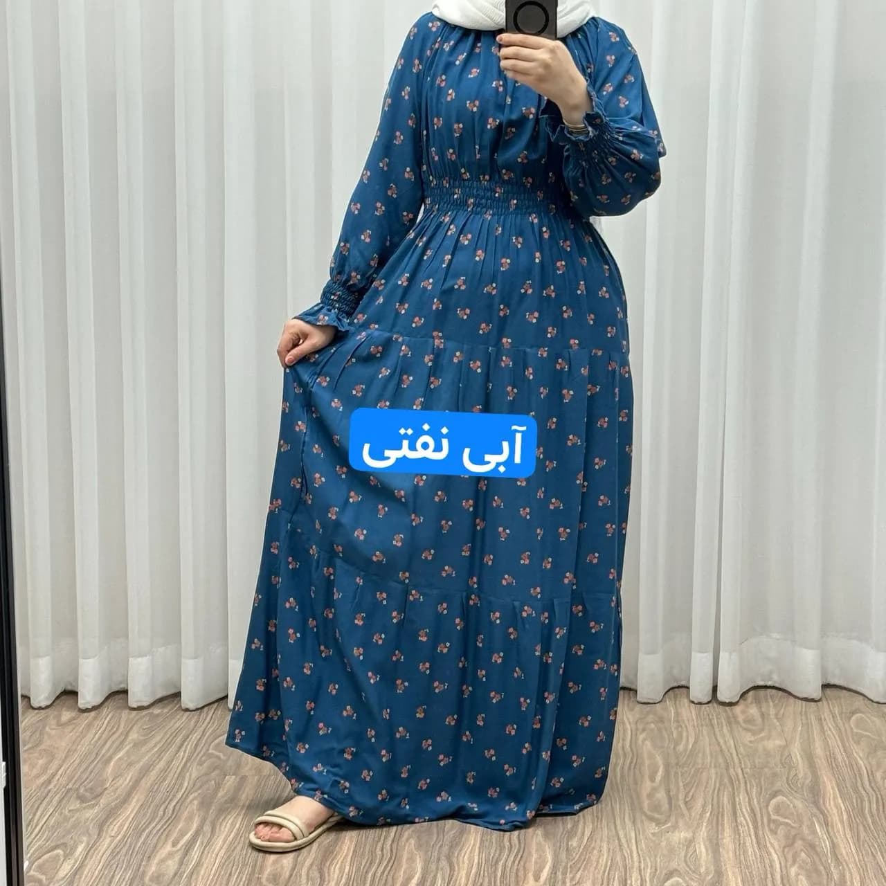 پیراهن ساحلی نخی گلریز زنانه فری سایز تا 50 بدون رنگ رفت سایه دهی ندارد — تصویر ۱۰