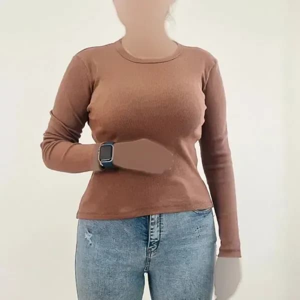 بلوز یقه گرد کبریتی زنانه کد 1225 مناسب سایز 38 تا 46 — تصویر ۴