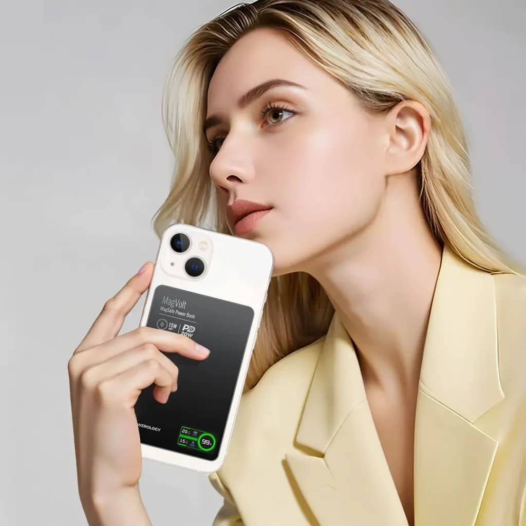 پاوربانک وایرلس چندکاره 10000 میلیآمپری پاورولوژی مدل Powerology MagVolt PPBCHA75BK — تصویر ۳
