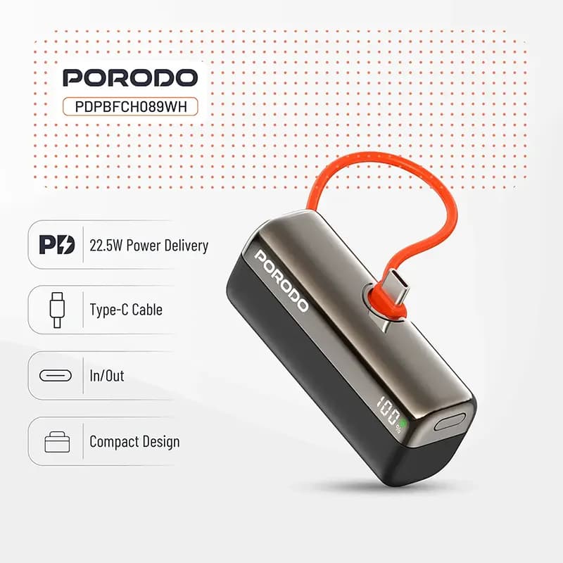 پاوربانک پرودو مدل PORODO Pd-pbfch089-bk — تصویر ۱۰