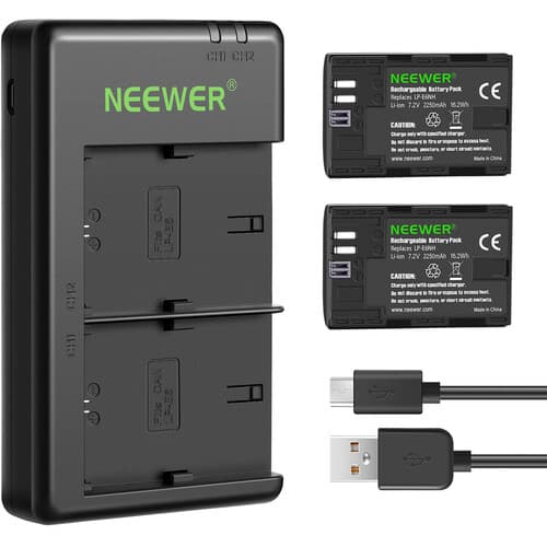 شارژر و باتری دوربین Neewer LP-E6NH Batteries Dual USB Charger Kit