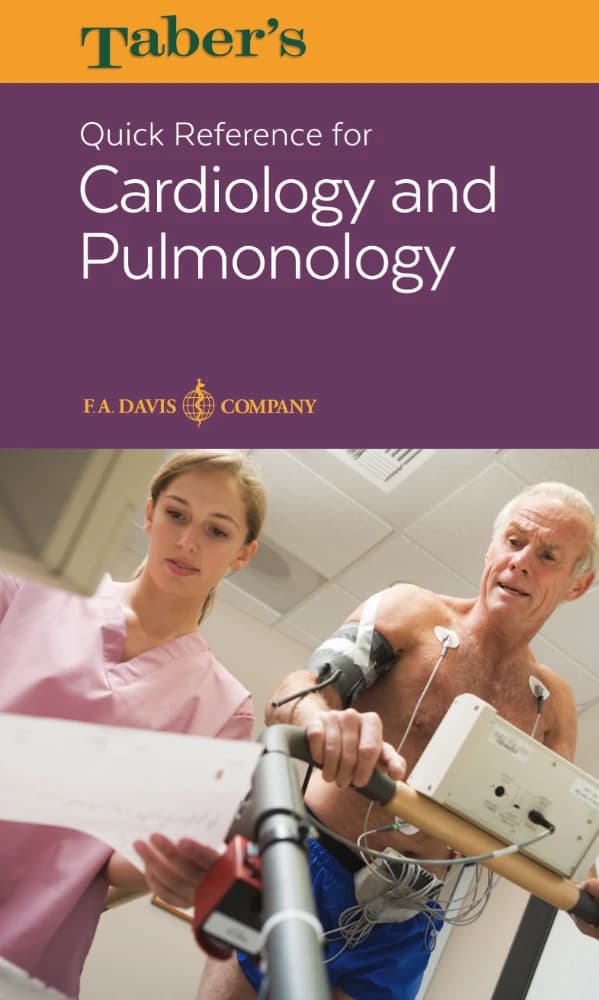 کتاب Taber’s Quick Reference for cardiology and pulmonology (مرجع سریع تیبرز برای قلب و ریه) نسخه انگلیسی PDF