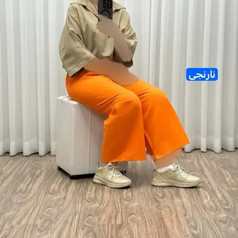 شلوار لنین فری سایز زنانه کد 1088 مناسب تا سایز 50 تنخور شیک و راحت چهارفصل بدون آبرفت و رنگ رفت — تصویر ۲
