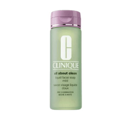 شوینده صابونی پوست‌خشک‌برندکلینیک 200 میل | Liquid facial soap mild all about cleanclinique