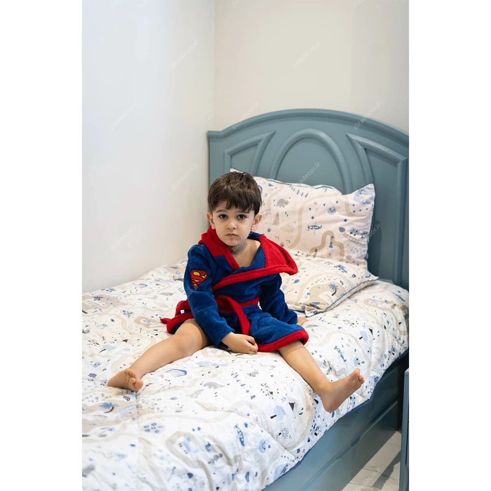 حوله تنپوش کلاهدار فانتزی کودک طرح سوپرمن Superman — تصویر ۶