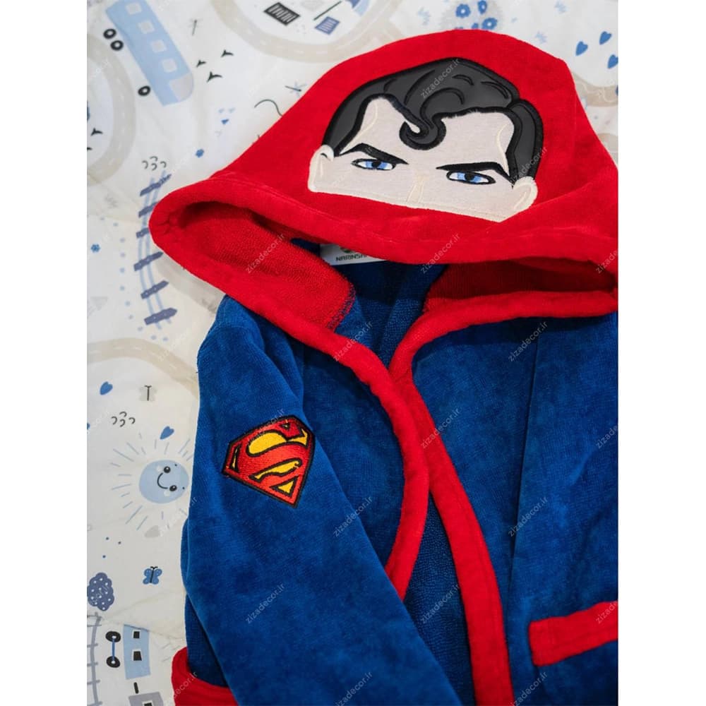 حوله تنپوش کلاهدار فانتزی کودک طرح سوپرمن Superman — تصویر ۵