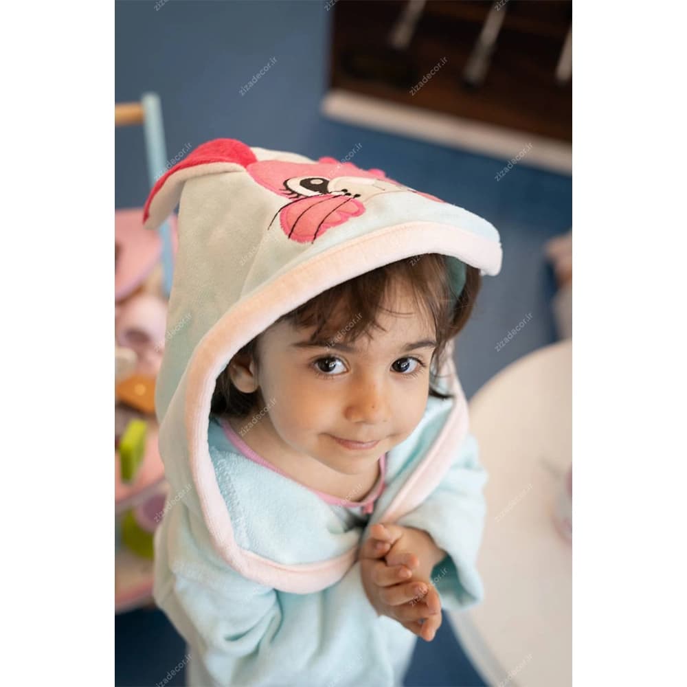 حوله تنپوش کلاهدار فانتزی کودک طرح خرگوش Bunny — تصویر ۶