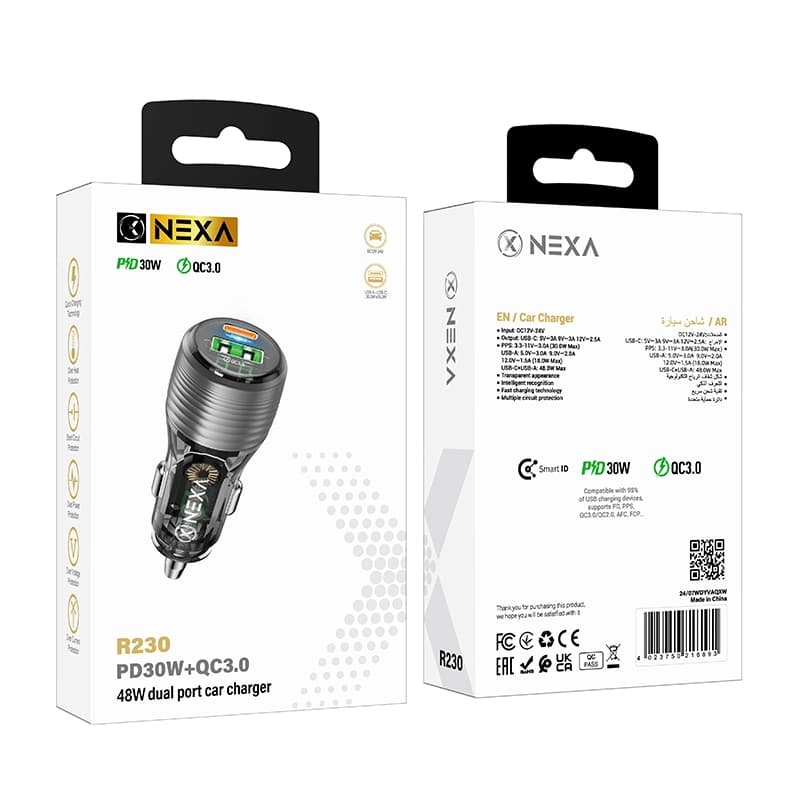 شارژر فندکی 30 وات برند نکسا مدل R230 — تصویر ۸