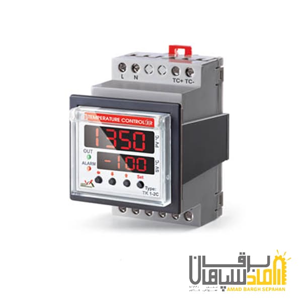 ترموکنترلر (ترموستات) -100 تا +1350 با سنسور K دو رله ای در قالب 3 مینیاتور مدل TK1-2C برنا الکتریک — تصویر ۲