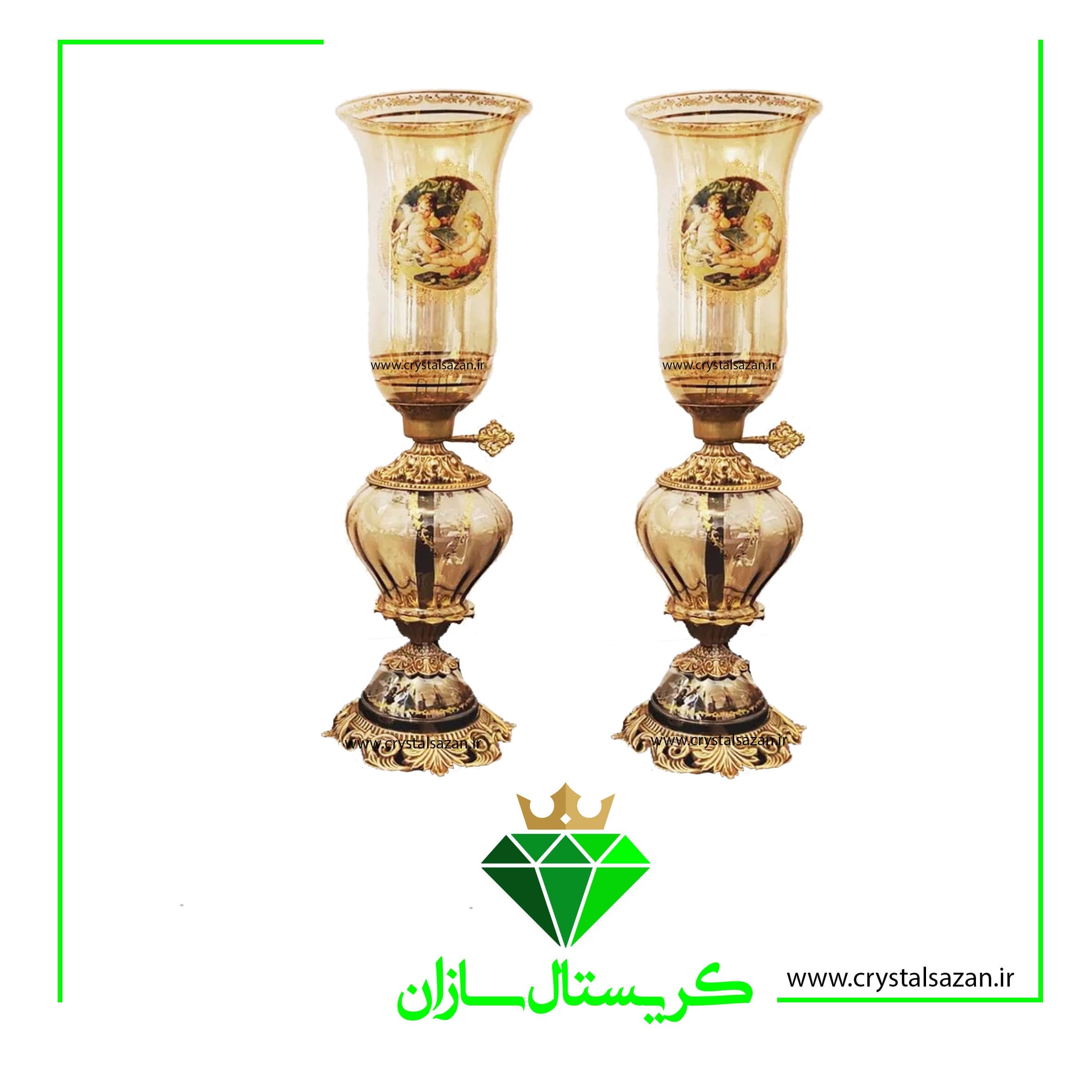 شمعدان جفتی کد SH1303 کریستال سازان