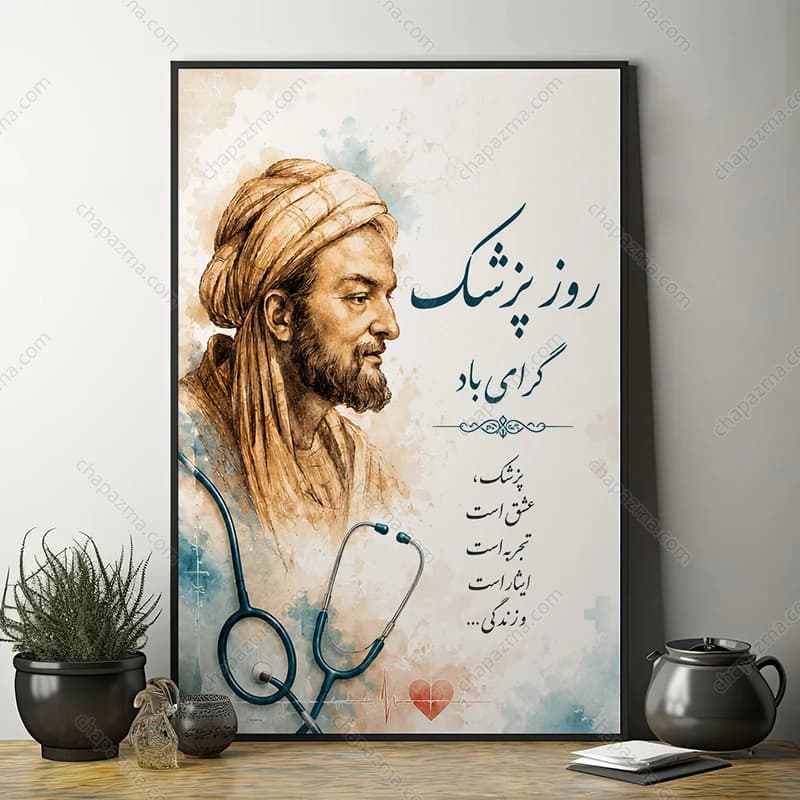 تابلو روز پزشک طرح دکوراتیو کد DR006