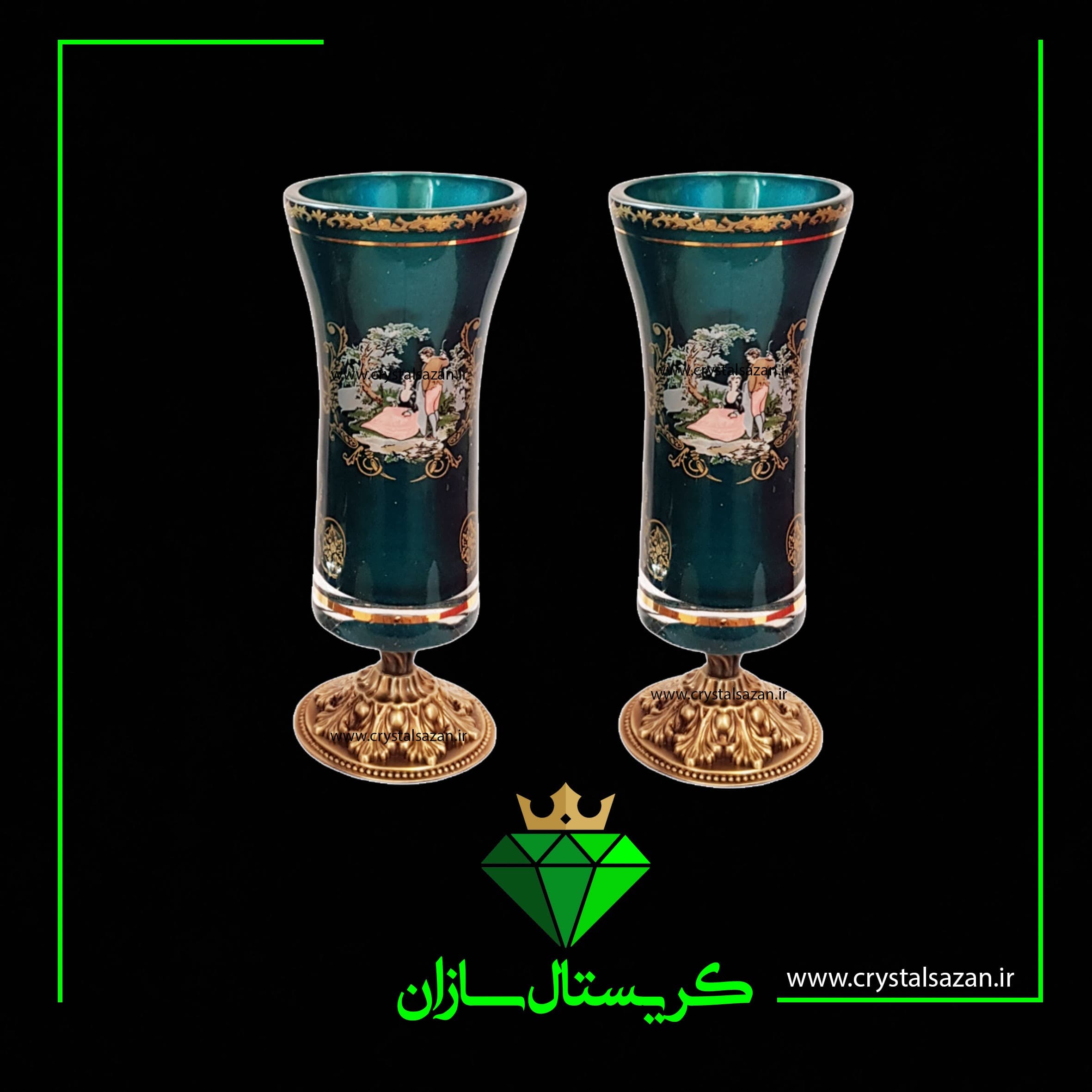 گلدان مدل پیزا طرح رومنس کد G1235 کریستال سازان