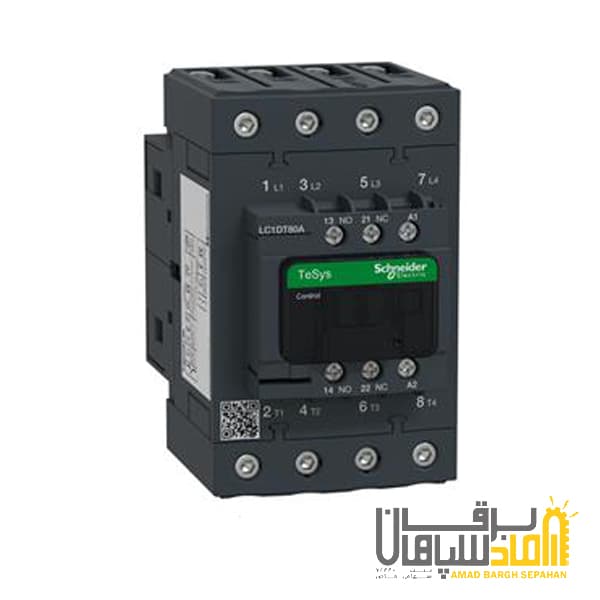 کنتاکتور سری D اشنایدر 80 آمپر 4 پل ولتاژ 220DC مدل LC1DT80AM7
