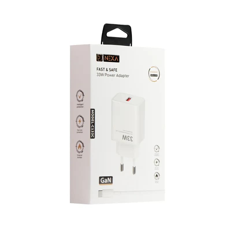 شارژ 33 وات به همراه کابل TYPE C مدل C133C برند نکسا — تصویر ۶
