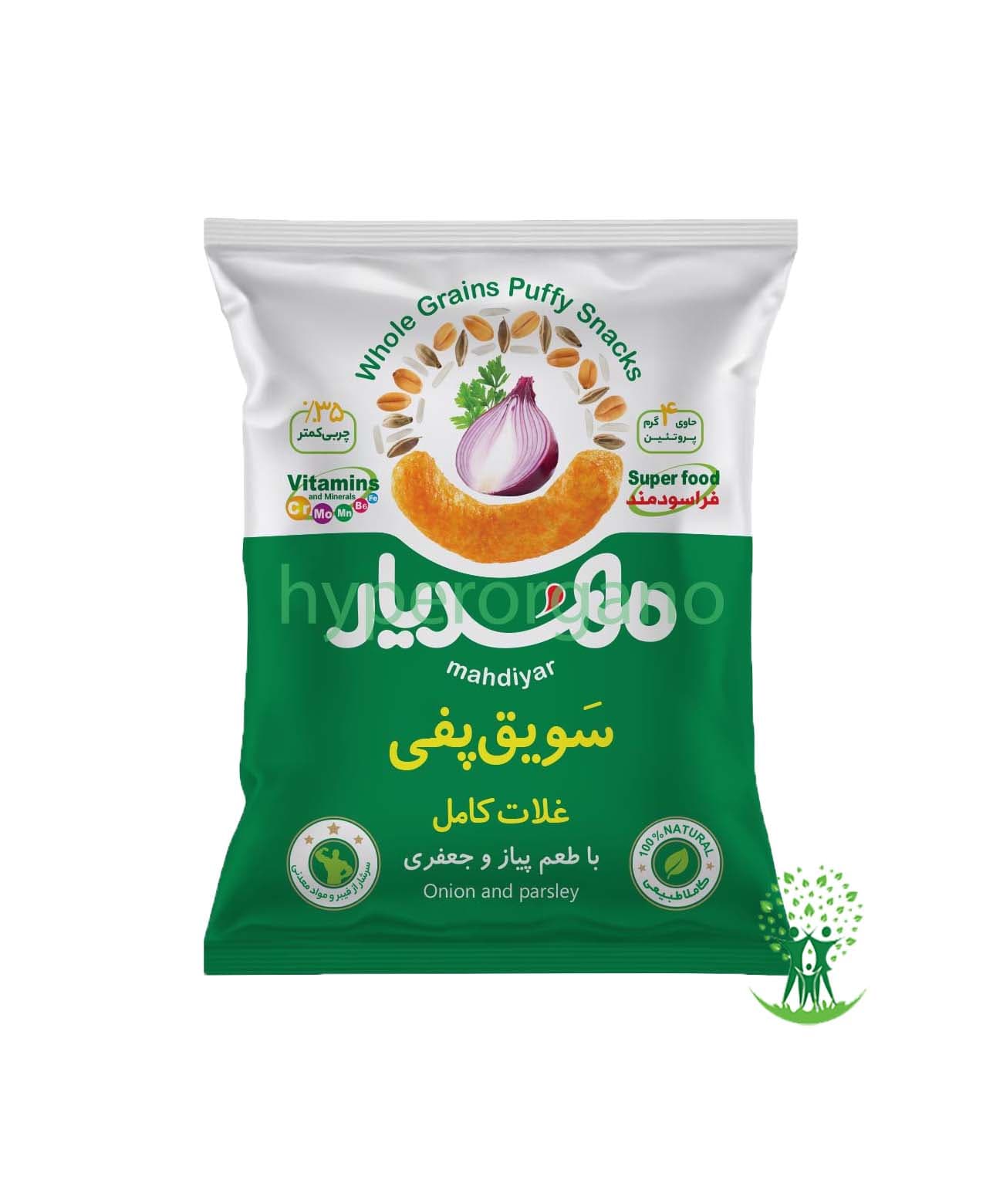 سویق پفی غلات کامل پیاز جعفری مهدیار 50 گرمی