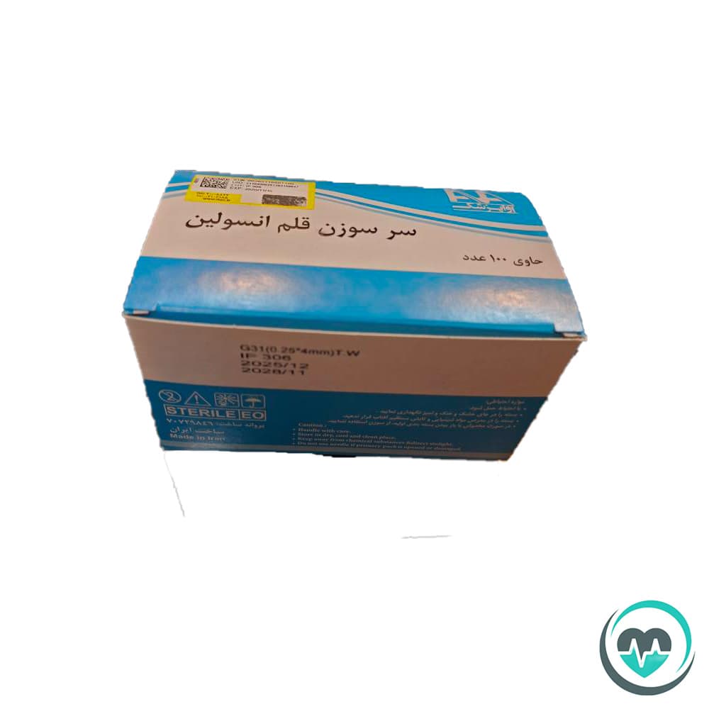 پن انسولین ( قلم انسولین ) سایز 4 برند آواپزشک – بسته بندی 100 عددی
