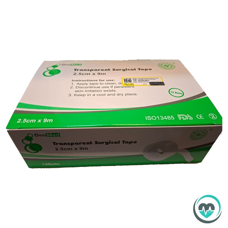 چسب ضد حساسیت 2.5 سانت شفاف ( شیشه ای ) برند هائولین – بسته بندی 12 عددی