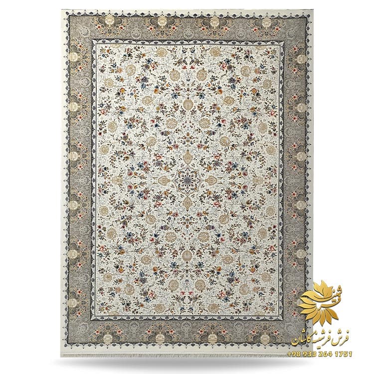 فرش 1200 شانه افشان دست بافت گونه طرح پریا کرم