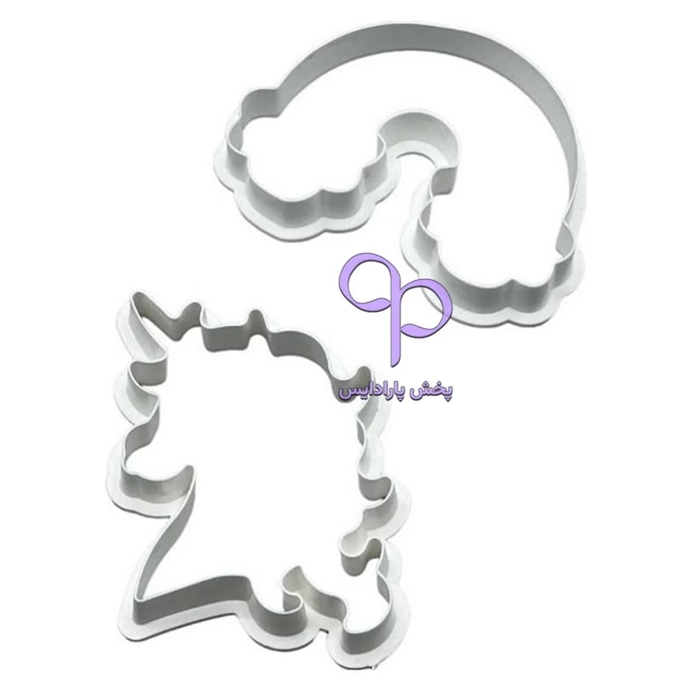 کاتر پلاستیکی 2 عددی رنگین کمان و یونی کورن نسکو