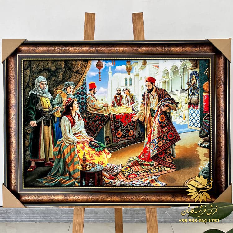 تابلو فرش طرح بازارچه دستباف گونه 1200 شانه