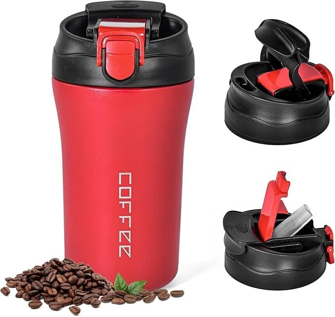 تراول ماگ استیل COFFEE | دو حالته | 400 میلی‌لیتر
