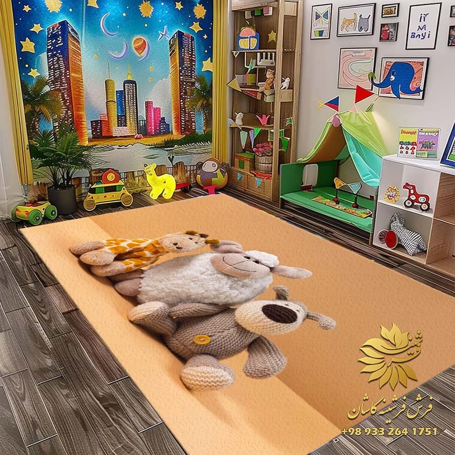 فرشینه طرح عروسکی اتاق کودک کد b 843