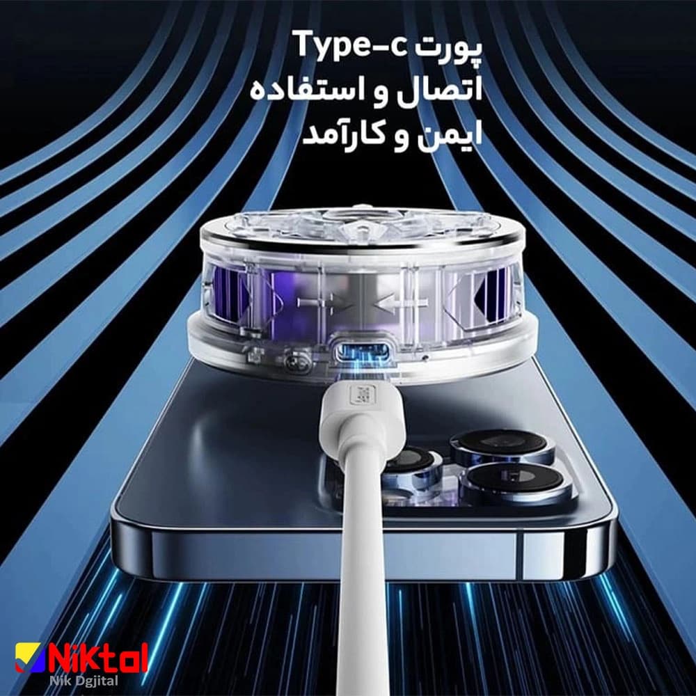 فن خنک کننده گوشی و تبلت مدل SL-13 | اتصال مگنتی و نورپردازی RGB — تصویر ۸