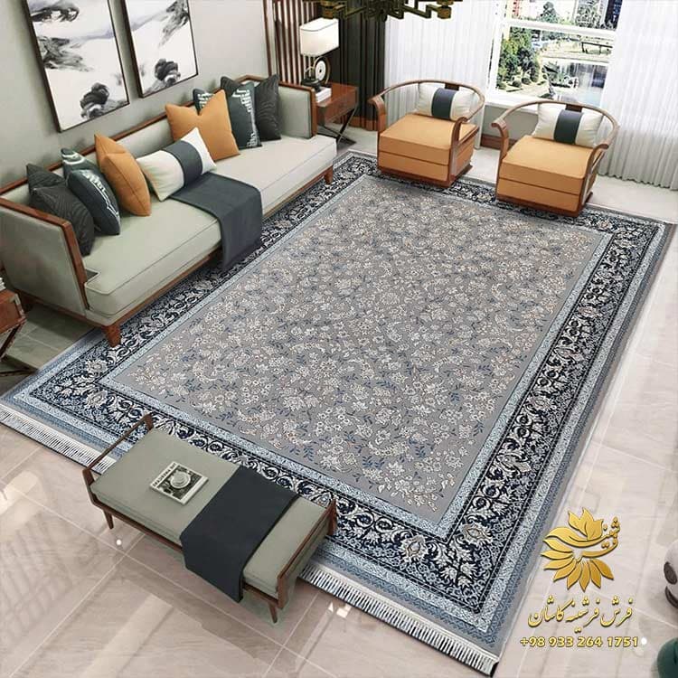 فرش 700 شانه طلاکوبی طرح ساقر افشان