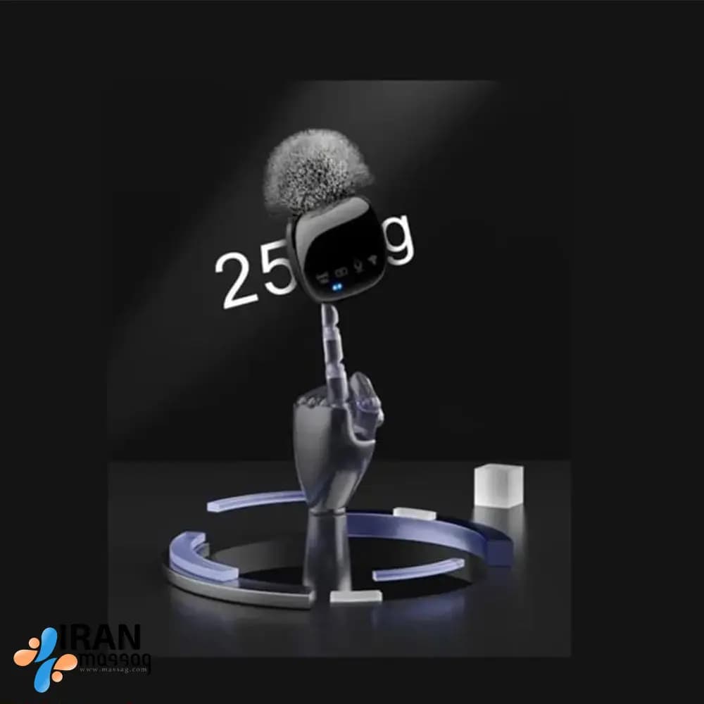میکروفون یقه‌ای بی سیم مدل R8 | با اتصال آیفون و تایپ سی و حذف نویز- تک و دوتایی — تصویر ۲