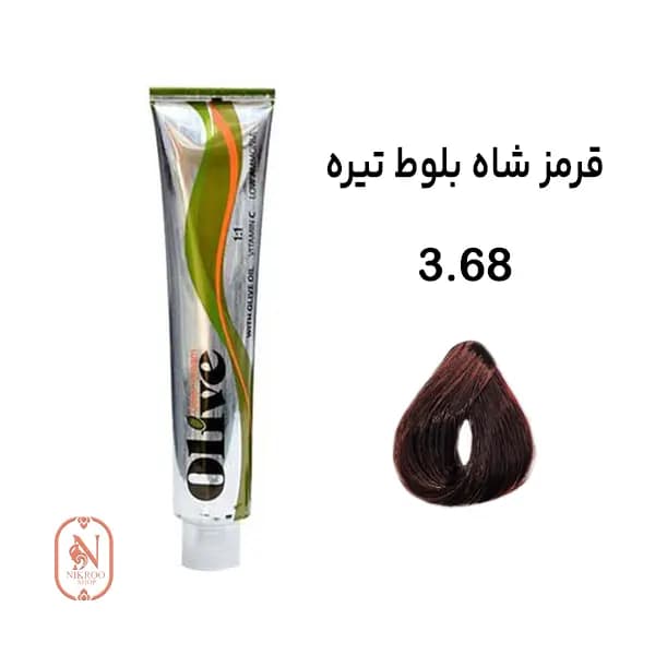 رنگ مو الیو شماره 3.68 رنگ ( قرمز شاه بلوط تیره )