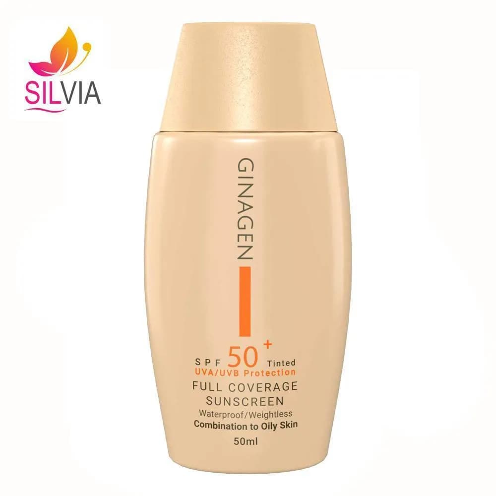 کرم ضد آفتاب رنگی – 03 SPF50 پوست چرب و مختلط ژیناژن 50 میل — تصویر ۲