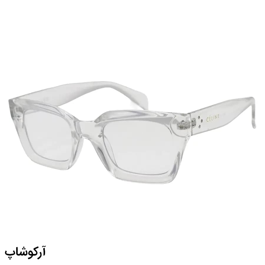 عینک Celine با فریم بی‌رنگ، شفاف و براق، شکل مربعی و لنز بی‌رنگ و قابل تعویض مدل 9088