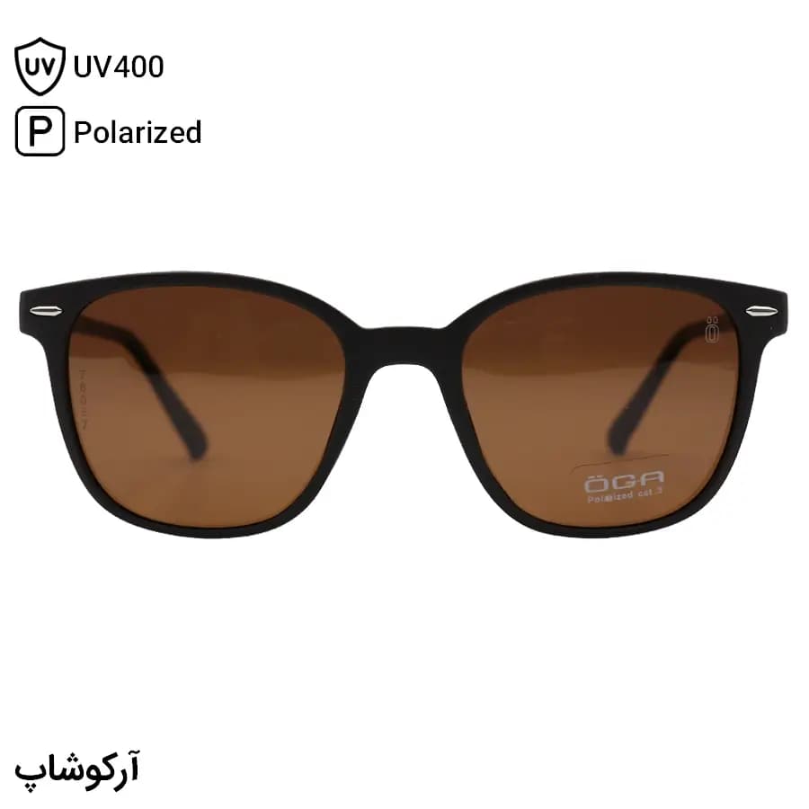 عینک دید در شب OGA MOREL با فریم مشکی مات، شکل مربعی، دسته فنردار و لنز زرد رنگ مدل P78057 — تصویر ۹