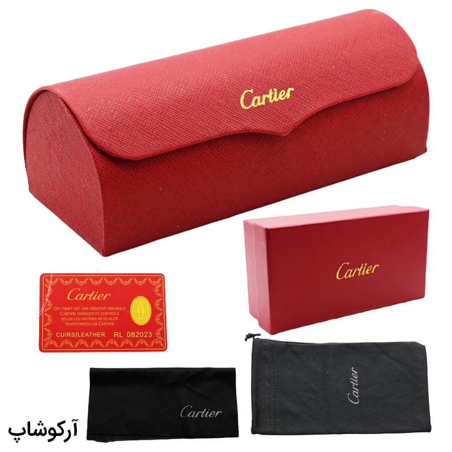 پک اورجینال عینک برند کارتیه (CARTIER) با تمام تجهیزات مدل 992851