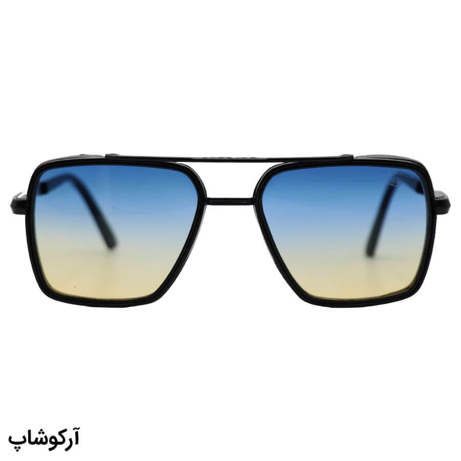 عینک آفتابی میباخ با فریم خلبانی، رنگ مشکی و لنز دو رنگ (سایه روشن از آبی به قهوهای) مدل 88034 — تصویر ۲