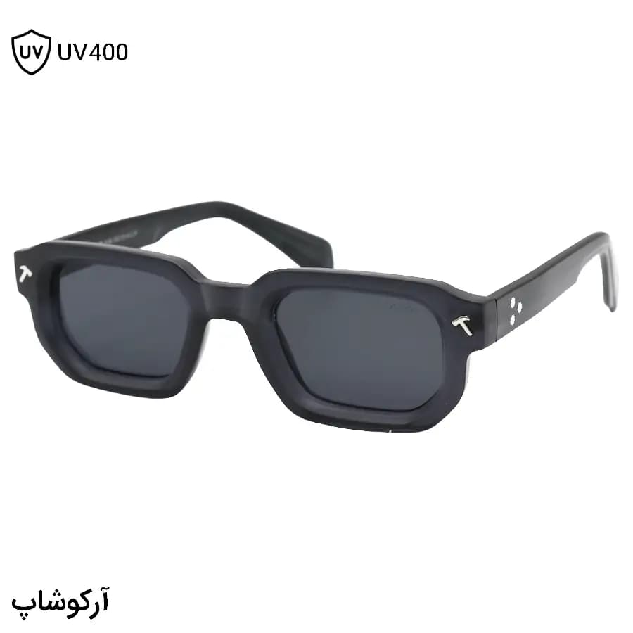 عینک آفتابی MOSCOT با فریم رنگ هاوانا براق، مستطیلی شکل، دسته سیم‌دار و لنز آبی تیره مدل CZ586 — تصویر ۸