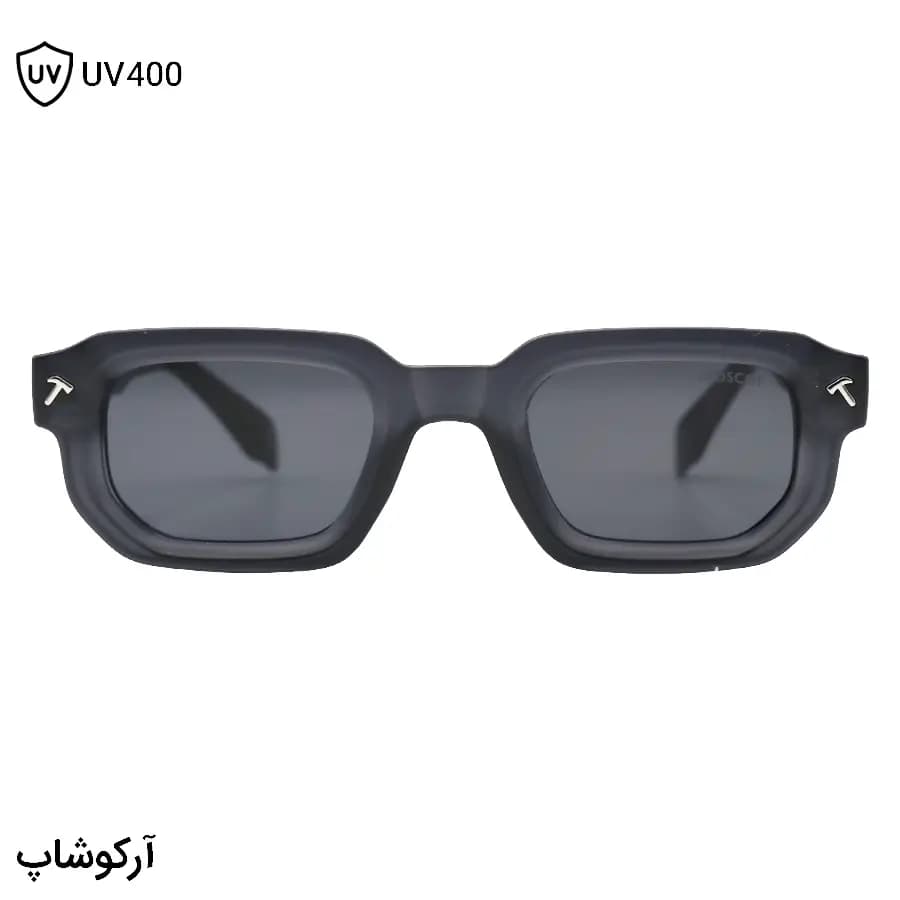 عینک آفتابی MOSCOT با فریم رنگ هاوانا براق، مستطیلی شکل، دسته سیم‌دار و لنز آبی تیره مدل CZ586 — تصویر ۹