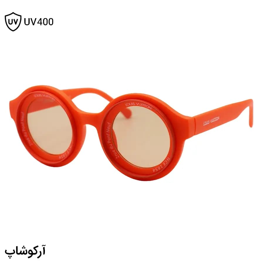 عینک دید در شب فانتزی LOUIS VUITTON با فریم شکل گرد، رنگ نارنجی مات و لنز نارنجی رنگ مدل 6191