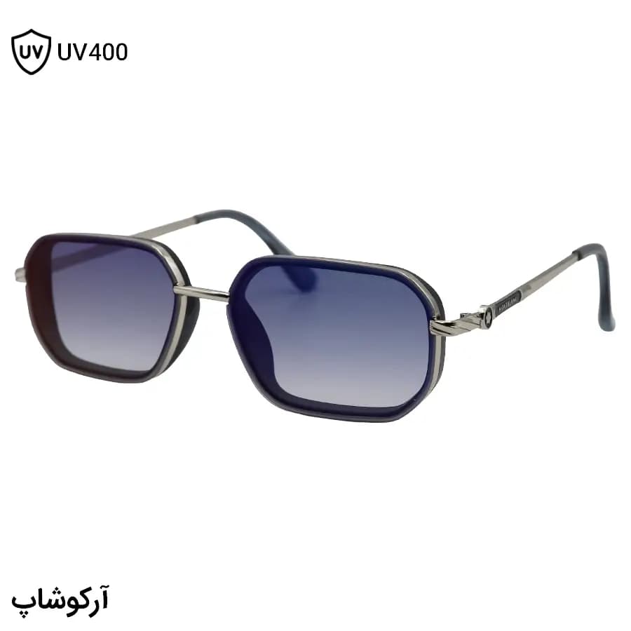 عینک آفتابی Montblanc با فریم رنگ قهوه‌ای و طلایی، شکل مستطیلی و لنز قهوه‌ای هایلایت مدل C600 — تصویر ۷