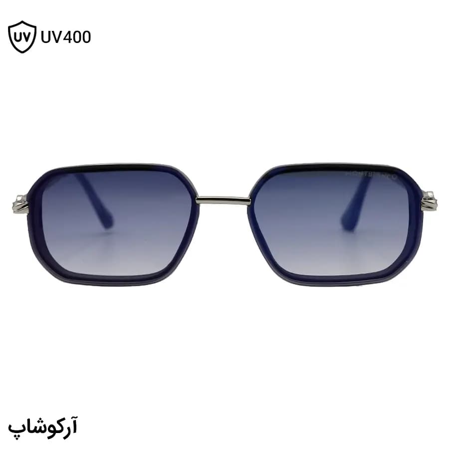 عینک آفتابی Montblanc با فریم رنگ قهوه‌ای و طلایی، شکل مستطیلی و لنز قهوه‌ای هایلایت مدل C600 — تصویر ۸