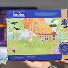 مدادرنگی دلفین48رنگ جعبه فلزی