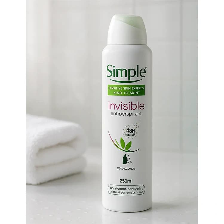 اسپری ضد تعریق Simple مدل Invisible حجم 250 میلی لیتر — تصویر ۴