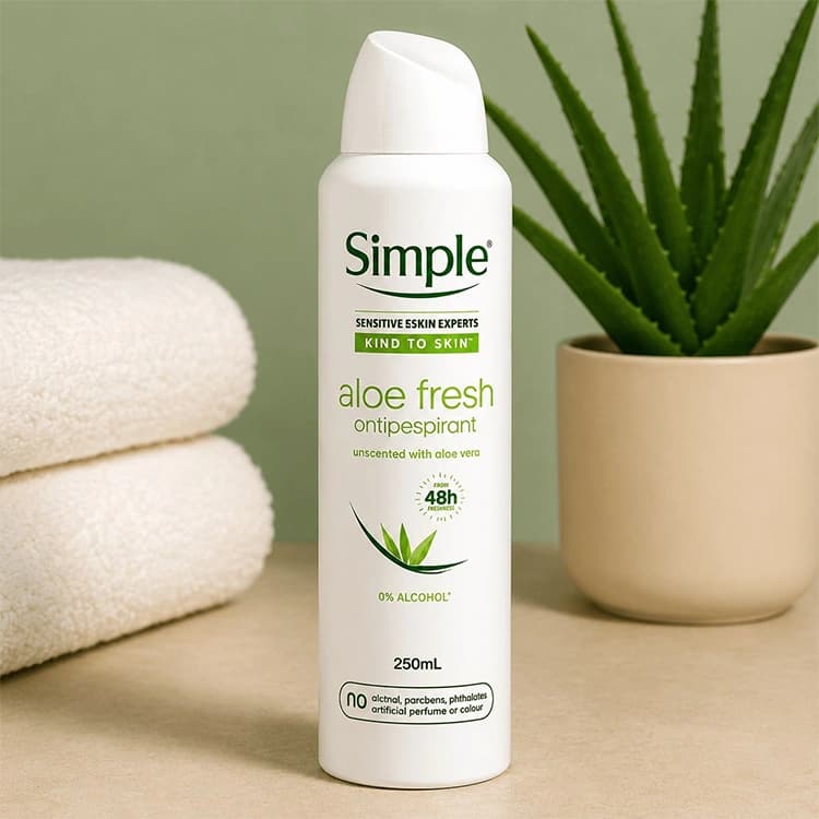 اسپری ضد تعریق Simple مدل Aloe Fresh حجم 250 میلی لیتر — تصویر ۳