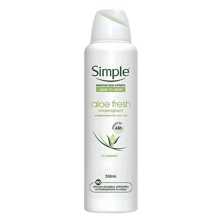 اسپری ضد تعریق Simple مدل Aloe Fresh حجم 250 میلی لیتر
