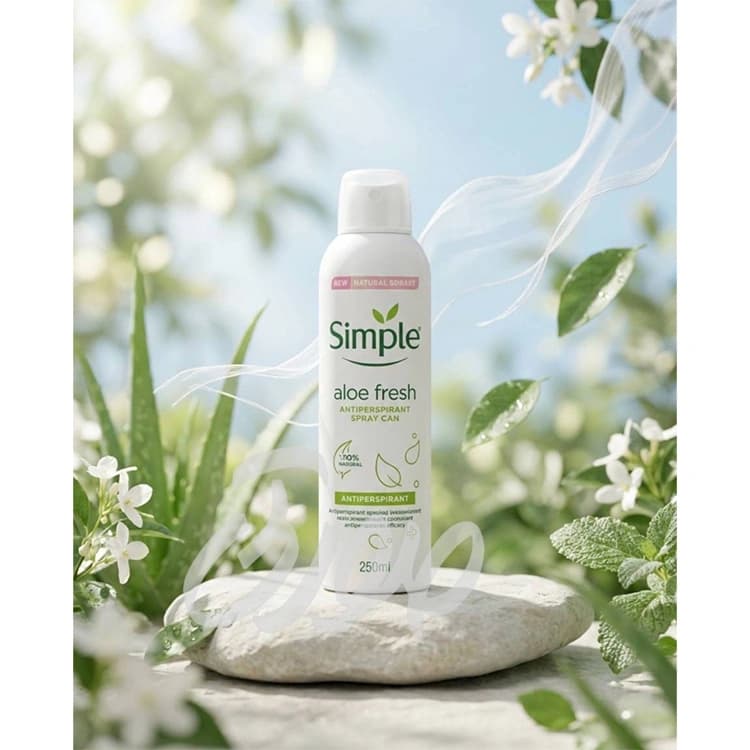 اسپری ضد تعریق Simple مدل Aloe Fresh حجم 250 میلی لیتر — تصویر ۵