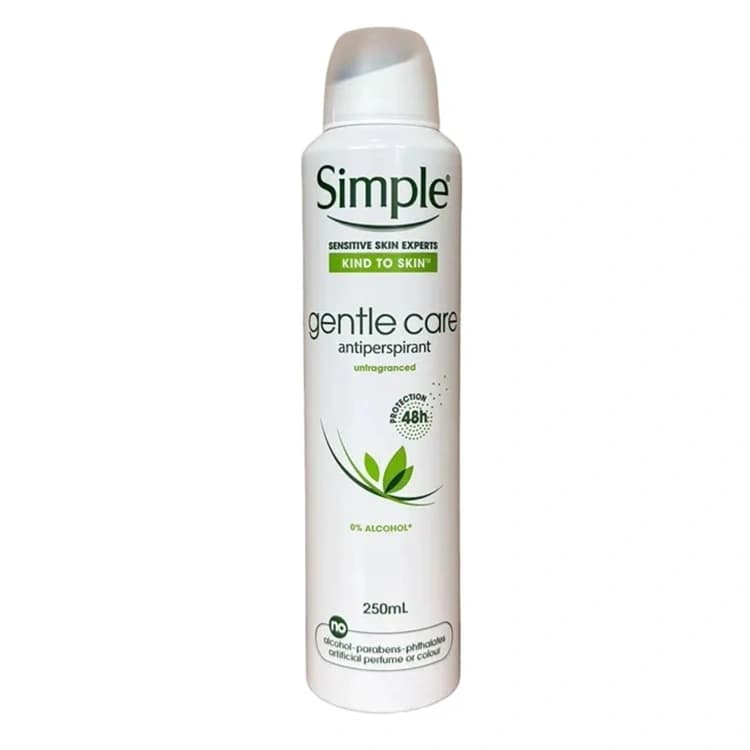 اسپری ضد تعریق Simple مدل Gentle Care حجم 250 میلی لیتر