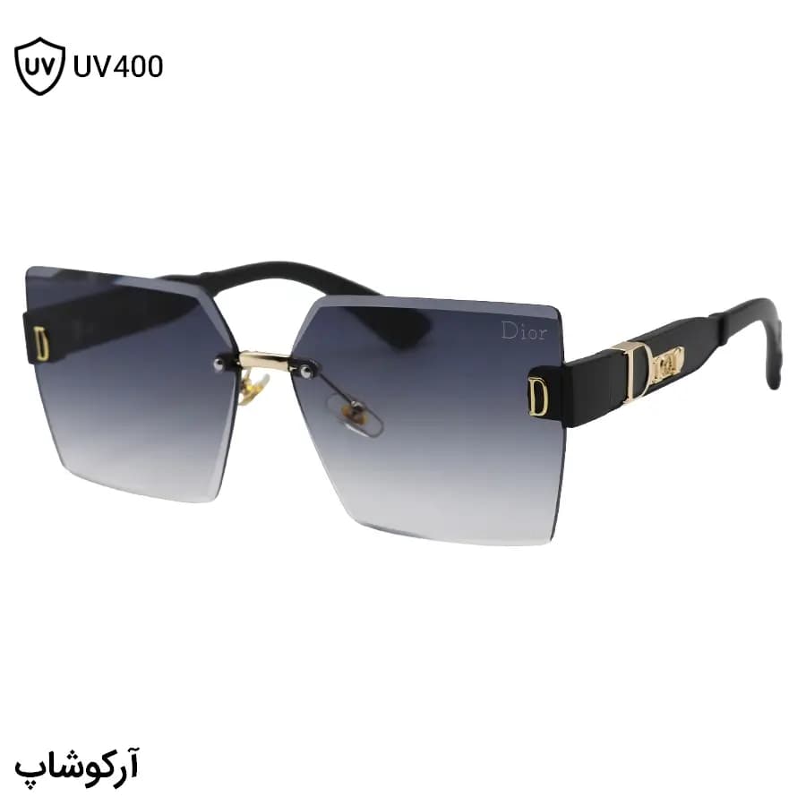 عینک آفتابی زنانه DIOR با طراحی فریم‌لس، شکل مربعی، سبز مات و لنز دو رنگ سایه روشن مدل CF28775 — تصویر ۹